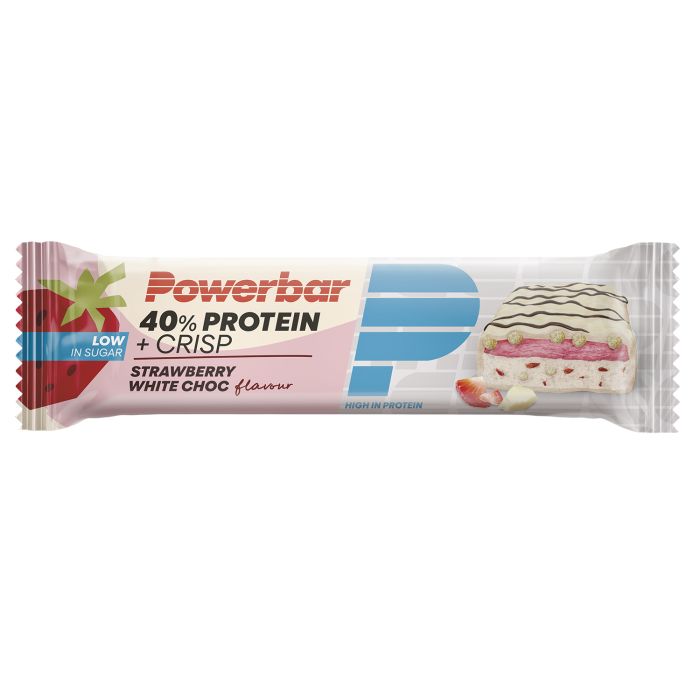 Load image into Gallery viewer, Powerbar 40% protein+ crisps (12 x 40gr) - strawberry white chocolate
