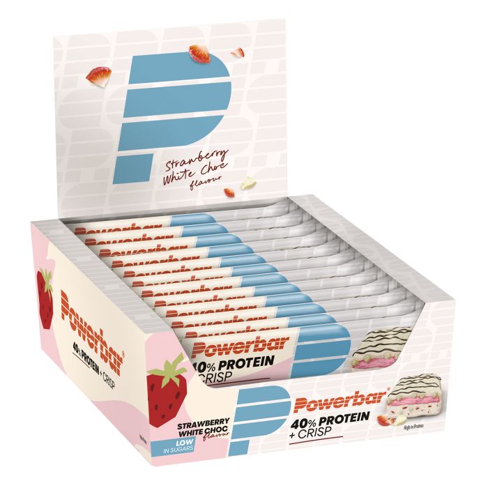 Load image into Gallery viewer, Powerbar 40% protein+ crisps (12 x 40gr) - strawberry white chocolate
