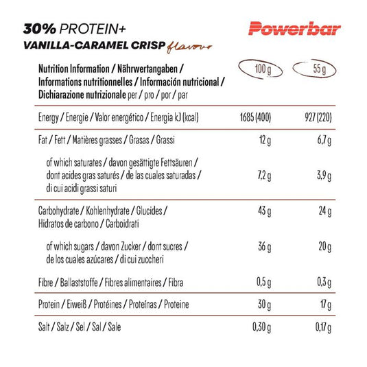 Powerbar 30% protein+ (15 x 55gr) - caramel-vanilla crisp