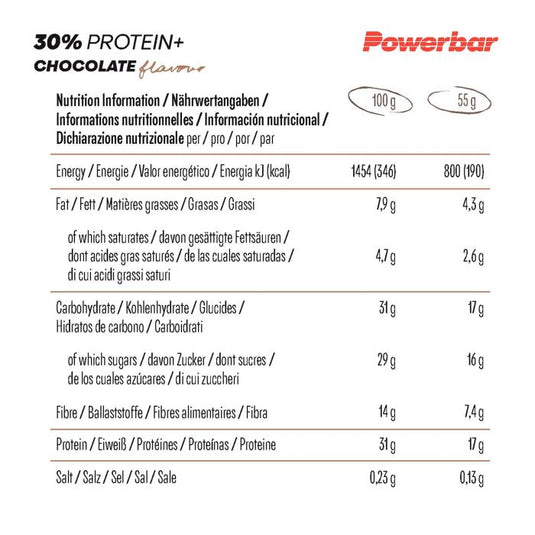 Powerbar 30% protein+ (15 x 55gr) - chocolate