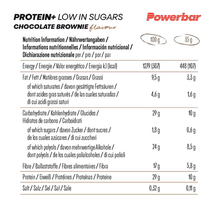 Load image into Gallery viewer, Powerbar protein+ low in sugar (30 x 35gr) - chocolate brownie
