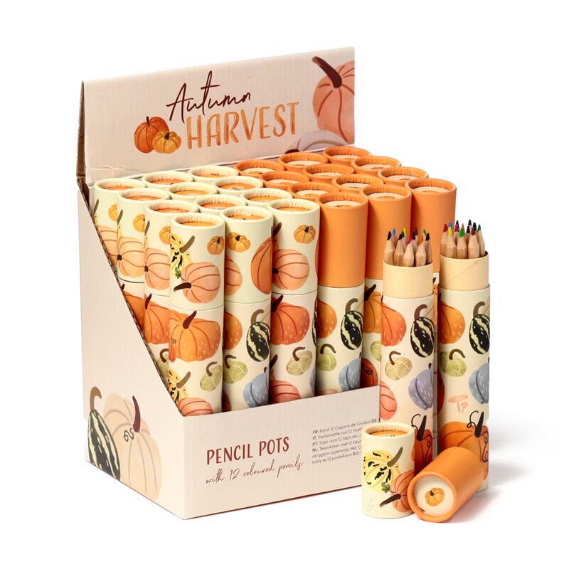 Load image into Gallery viewer, Autumn harvest large tekenkoker 12 kleurpotloden
