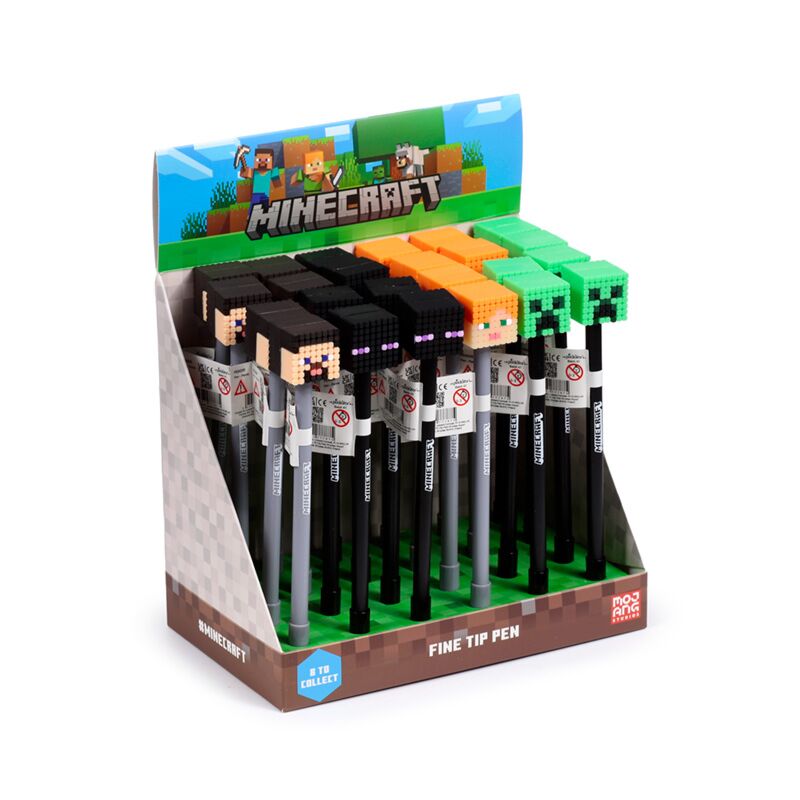 Load image into Gallery viewer, Union minecraft fijnschrijver pen siliconen top (alex steve creeper enderman)
