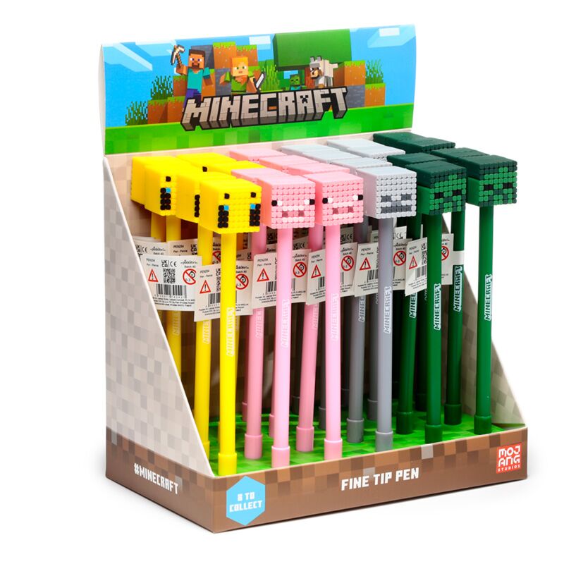 Load image into Gallery viewer, Union minecraft fijnschrijver pen siliconen top (varken bij zombie skelet)
