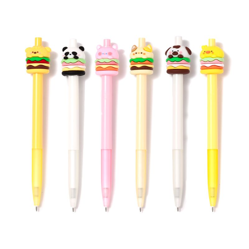 Load image into Gallery viewer, Foodiemals hamburger fijnschrijver pen - zwart
