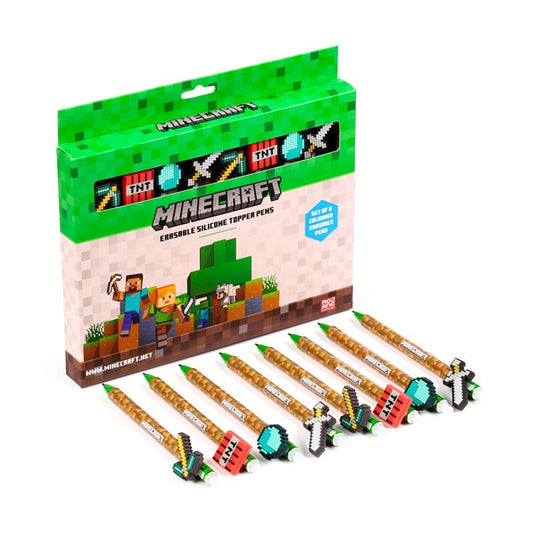 Union set van 8 uitwisbare pennen minecraft gereedschap top