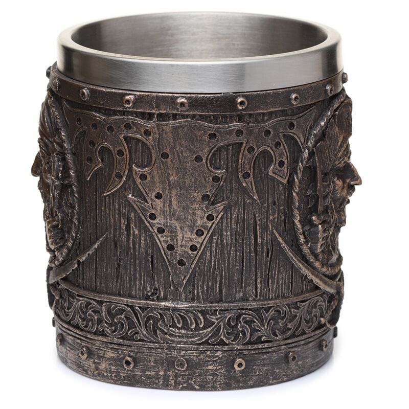 Load image into Gallery viewer, Decoratieve geborsteld goud hout-effect piraten bierpul
