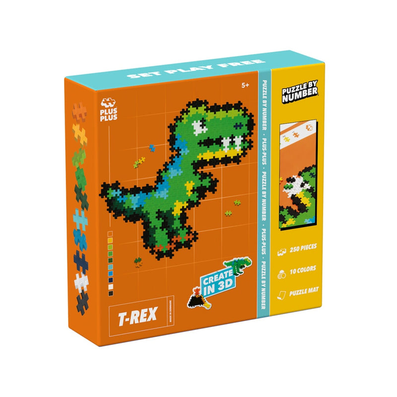 Load image into Gallery viewer, Plus plus puzzle by number t-rex 250 pcs plus-plus (4334)
