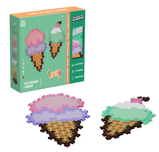 Plus plus plus-plus puzzle by number ice cream cones 250 pcs (4346)
