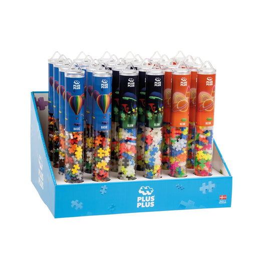 Plus plus glow in the dark mix: 24 stuks tube plus-plus display (7418)