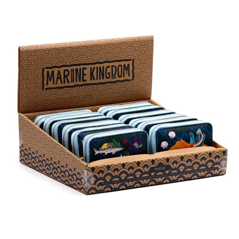 Load image into Gallery viewer, Marine kingdom rondrits portemonnee - small
