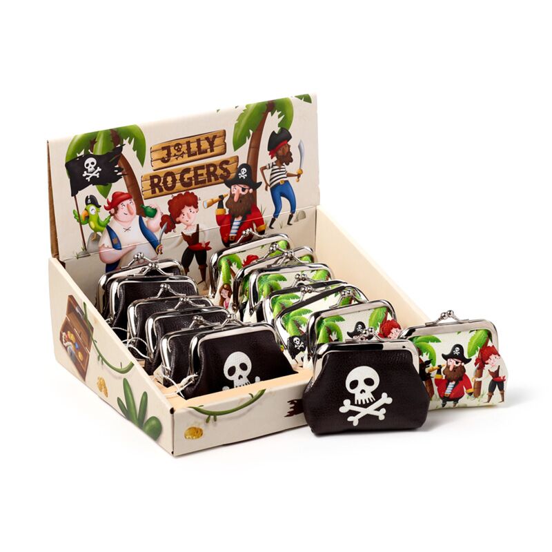 Load image into Gallery viewer, Jolly roger piraat portemonnee met knip
