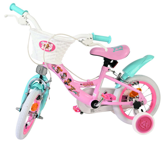 Paw patrol kinderfiets - meisjes - 12 inch - roze - twee handremmen