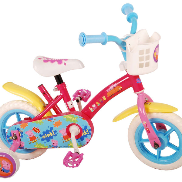 Peppa Pig Kinderfiets - Meisjes - 10 inch - Roze Blauw - Doortrapper