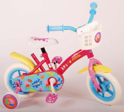 Peppa Pig Kinderfiets - Meisjes - 10 inch - Roze Blauw - Doortrapper