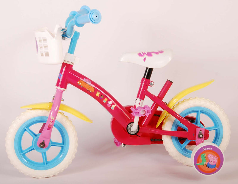 Load image into Gallery viewer, Peppa Pig Kinderfiets - Meisjes - 10 inch - Roze Blauw - Doortrapper
