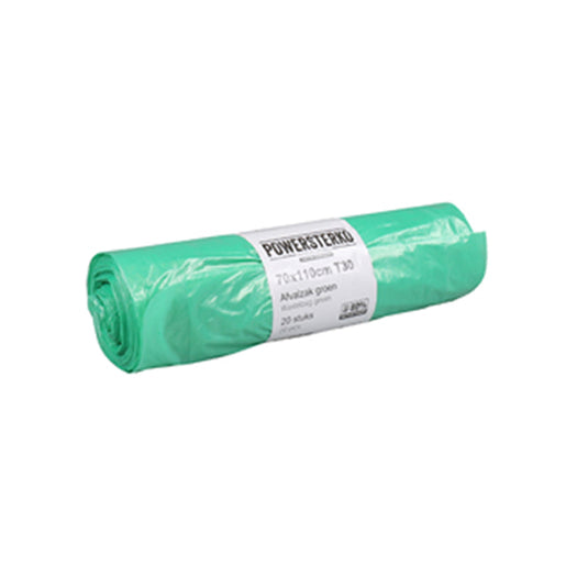 Powersterko afvalzak 70x110 cm groen t30 (300 stuks)