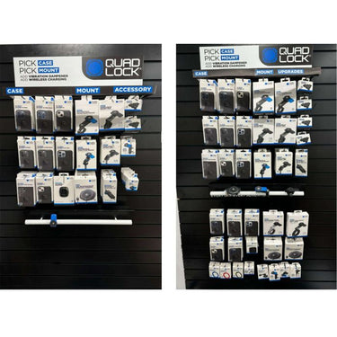 Quad lock slat wall display