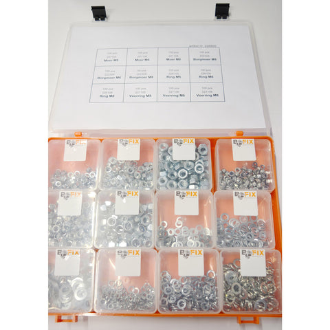 Bofix 226800 Box assortment 12 compartments Rings and Nuts