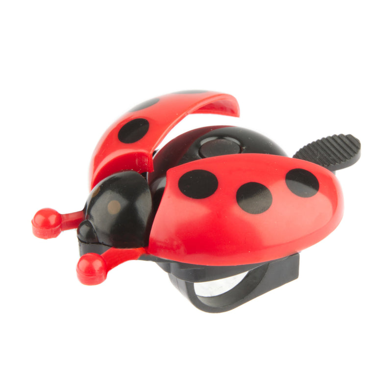 Load image into Gallery viewer, Bicycle Bell Pexkids Ladybugs met open vleugels - rood zwart

