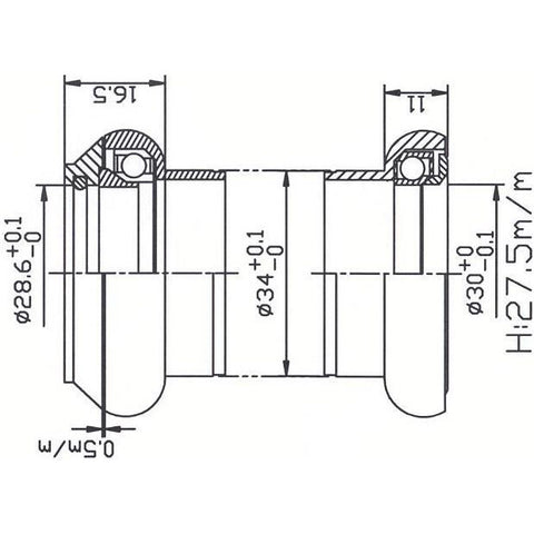 Tecora headset1 1/8 inch ahead cartr alu 30.0 cone polished