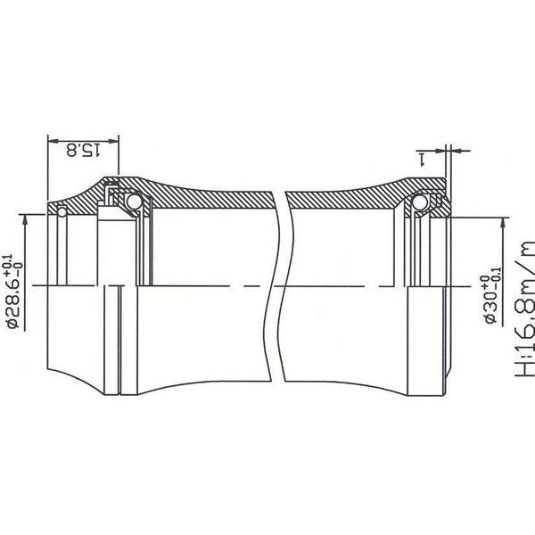 Tecora headset 1 1/8 inch integrated 45x45 cart.30.0 black