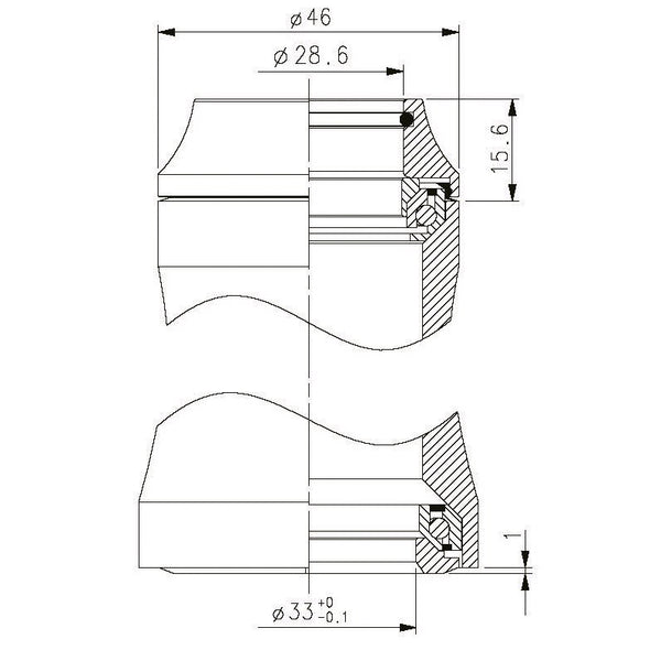 Tecora e headset gazelle 1 1/8" 1 1/4" campa fit integrated. 45-45