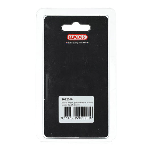 Elvedes spacer bottom bracket 30 x 24 x 0.2mm kunststof p 20