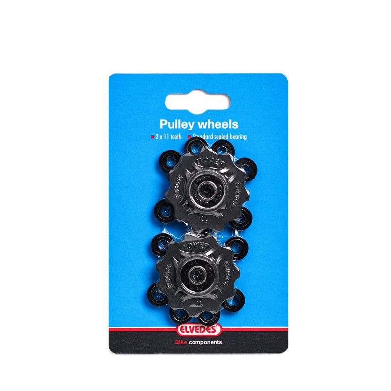 Load image into Gallery viewer, derailleurwieltjes 11 tanden 7-11V zwart 2 stuks
