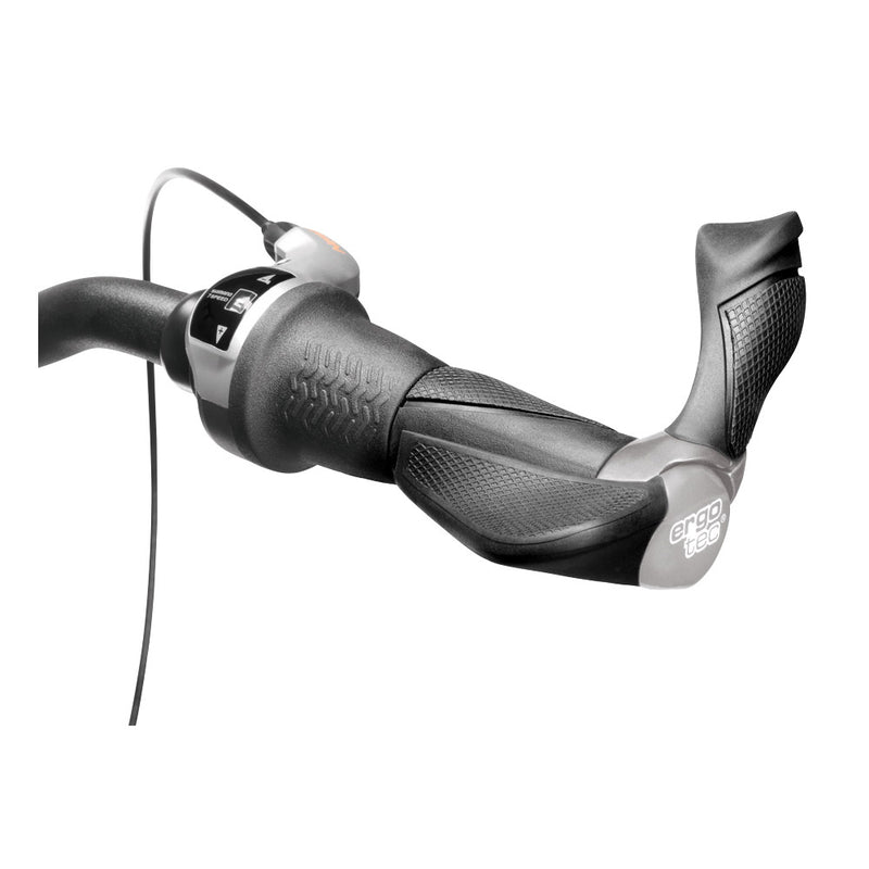Load image into Gallery viewer, Ergotec handvatpaar mf2 kraton aluminium 130 + 87 mm - zwart
