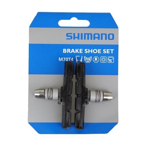 Load image into Gallery viewer, remblokken M70T4 V-brake rubber zwart zilver
