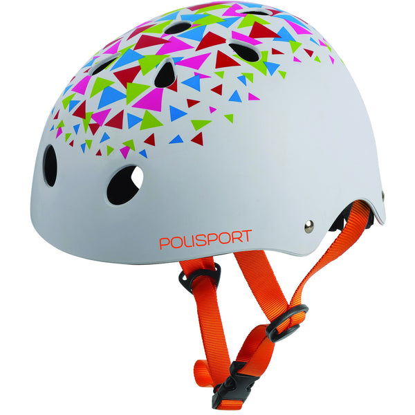 Polisport urban radical cycling helmet s 53-55cm triangles white/orange