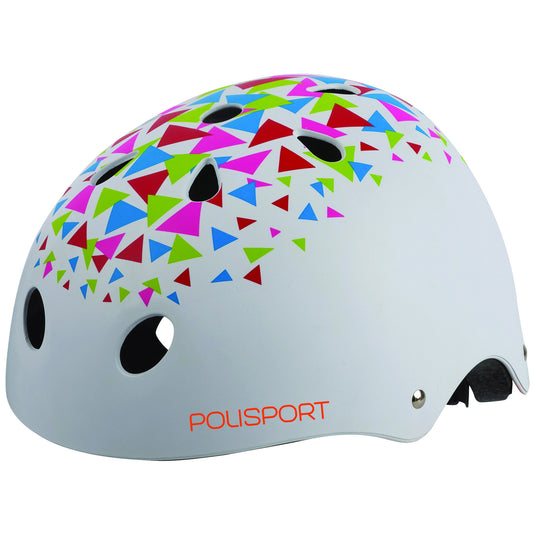 Polisport urban radical fietshelm s 53-55cm triangles wit Goudanje