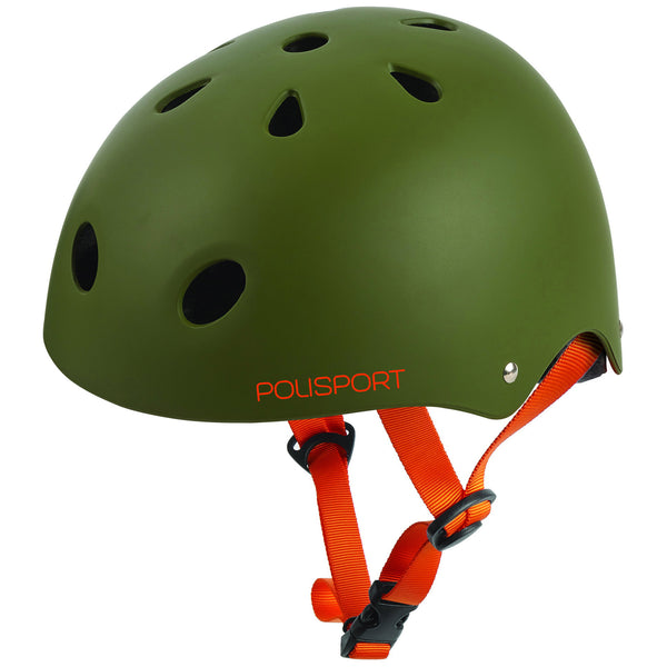 Polisport urban radical bicycle helmet s 53-55cm tag green/orange