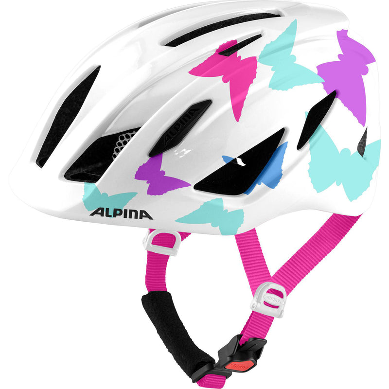 Load image into Gallery viewer, Olympic sportswear alpina sports kinderhelm pico pearlwhite butterflies 50-55
