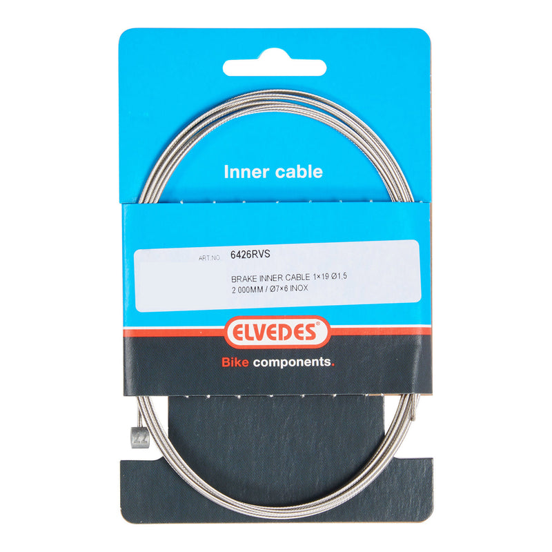 Load image into Gallery viewer, Elvedes rem binnenkabel 2000mm T-nippel RVS (10st)
