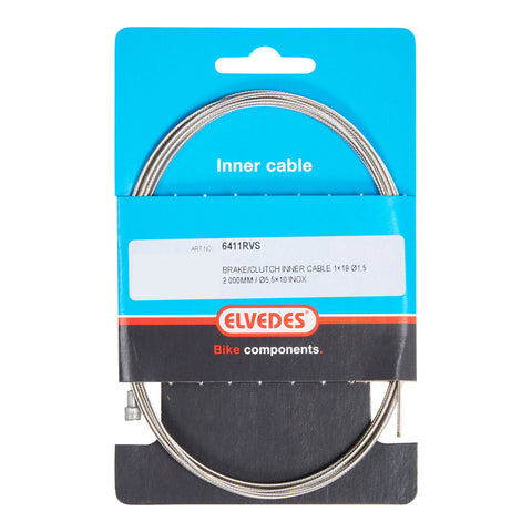 Elvedes brake inner cable 2000mm (10) V-nipple stainless steel 6411RVS/10