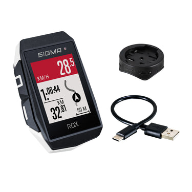 Sigma rox 11.1 evo gps zw wit standaard stuurhouder + usb-c laadkabel