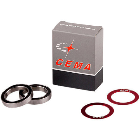 CEMA kogellager set voor 30mm bottom bracket RVS rood