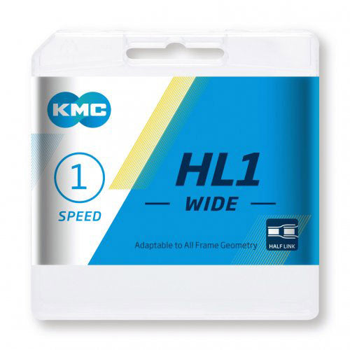 Load image into Gallery viewer, Kmc single speed ketting hl1 breed zilver 100 schakels - zilver
