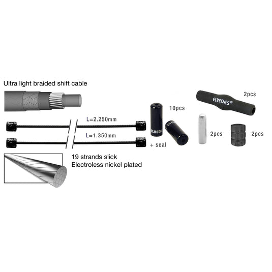 Elvedes schakelkabelkit ProL.ATB Race zwart 2017155