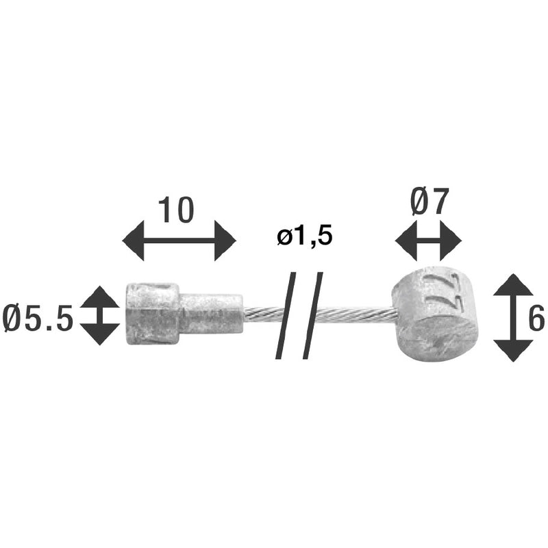 Load image into Gallery viewer, Elvedes kabel rem binnen bmx freestyle boven 1.35 rvs
