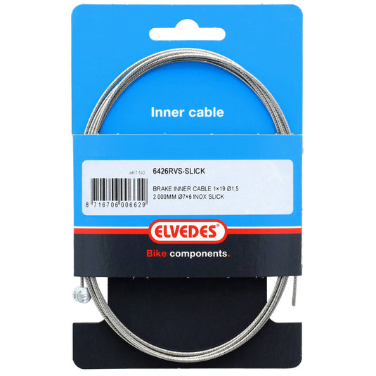 Elvedes cable systems bv elvedes 6426rvs-slick rem binnenkabel 2.00 mtr. tonnippel extra glad 7x6