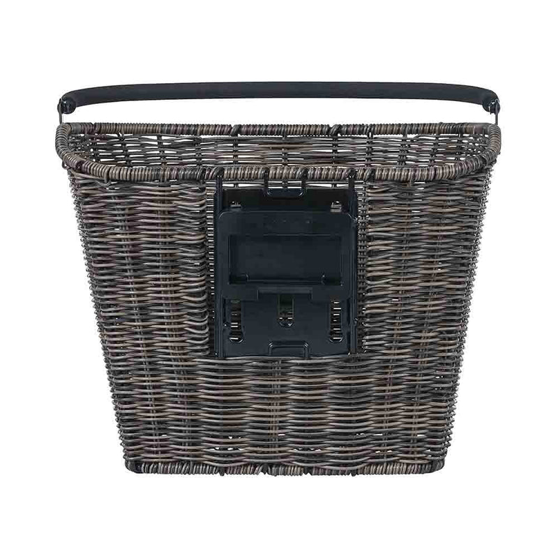 Load image into Gallery viewer, Basil Bremen Rattan Look KF - fietsmand - voorop - donkerbruin

