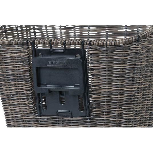 Basil Bremen Rattan Look KF - fietsmand - voorop - donkerbruin