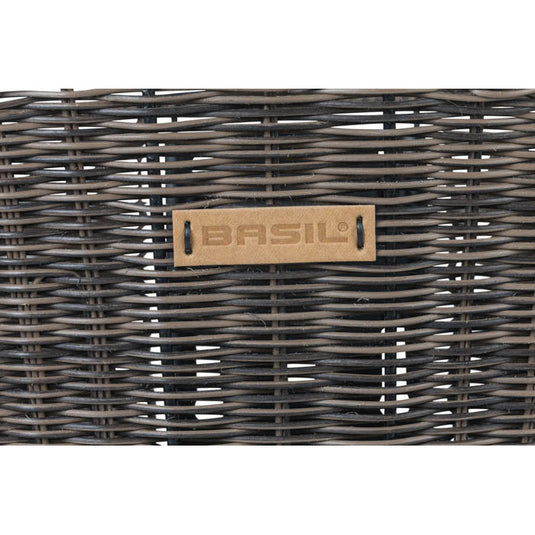Basil Bremen Rattan Look KF - fietsmand - voorop - donkerbruin