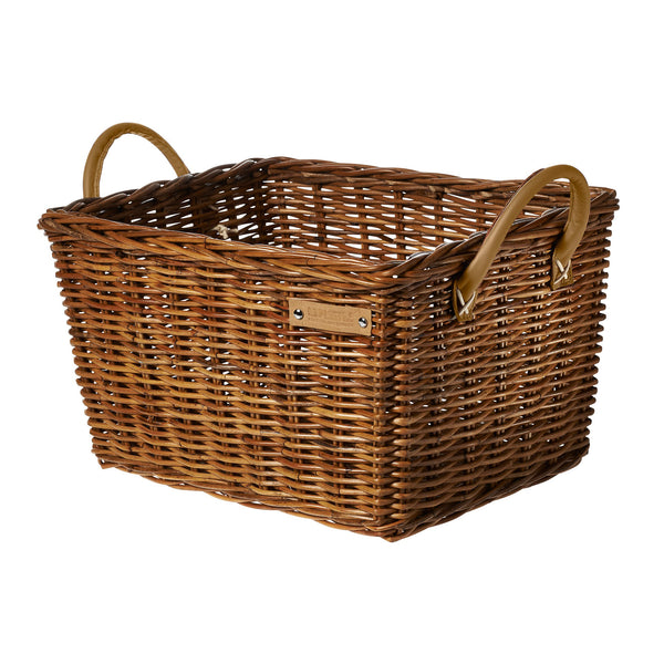 basil portland classic - bicycle basket - front - brown