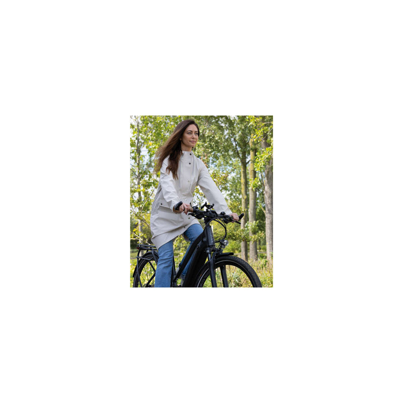 Load image into Gallery viewer, Mirage regenjas rainfall trenchcoat - maat m - gemaakt van polyester soft touch - off white
