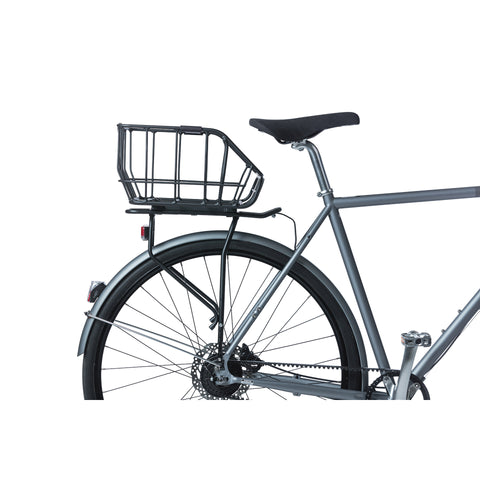 basil portland - bicycle basket mik - on the back - matte black