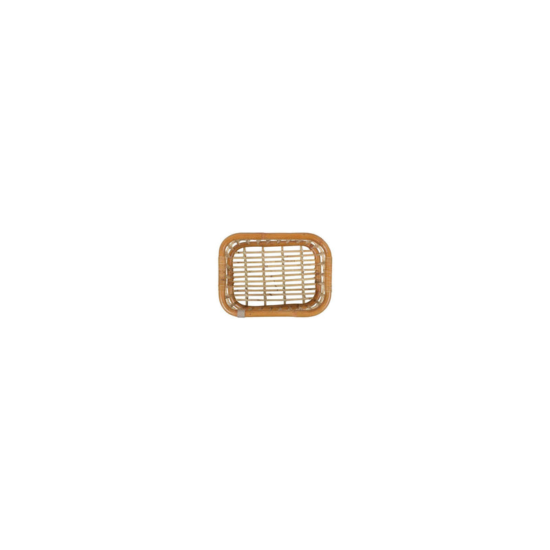 Load image into Gallery viewer, Basil Green Life - rotan fietsmand - medium - voorop natural bruin
